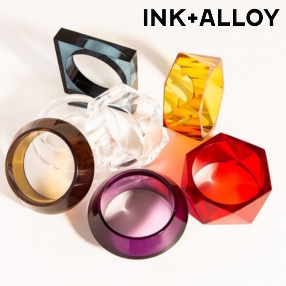 Ink + Alloy Eggplant Lucite Geometric Bangle